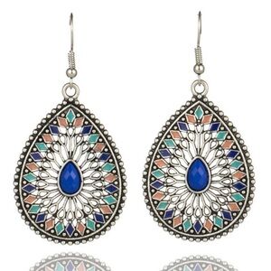 Boho Water Drop Multi-Colored Fashion Earrings